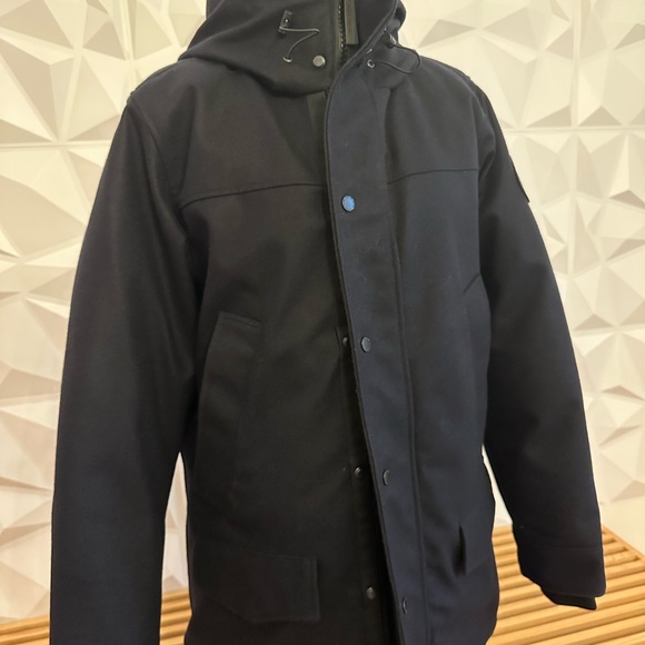 Canada Goose men’s Langford Parka Wool in Navy - Picture 2 of 10